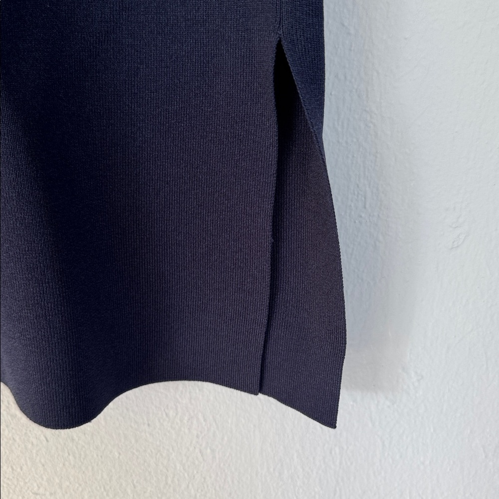 MM Lafleur Navy Pencil Skirt with Side Slit - Picture 5 of 11
